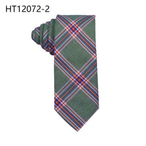 New plaid and stripe designs cotton men slim tie