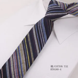 Cotton stripe and plaid business classic slim ties