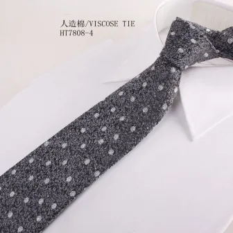 Woven business polyester blue and white polka dot tie
