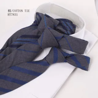 Stripe cotton black and white necktie for business men