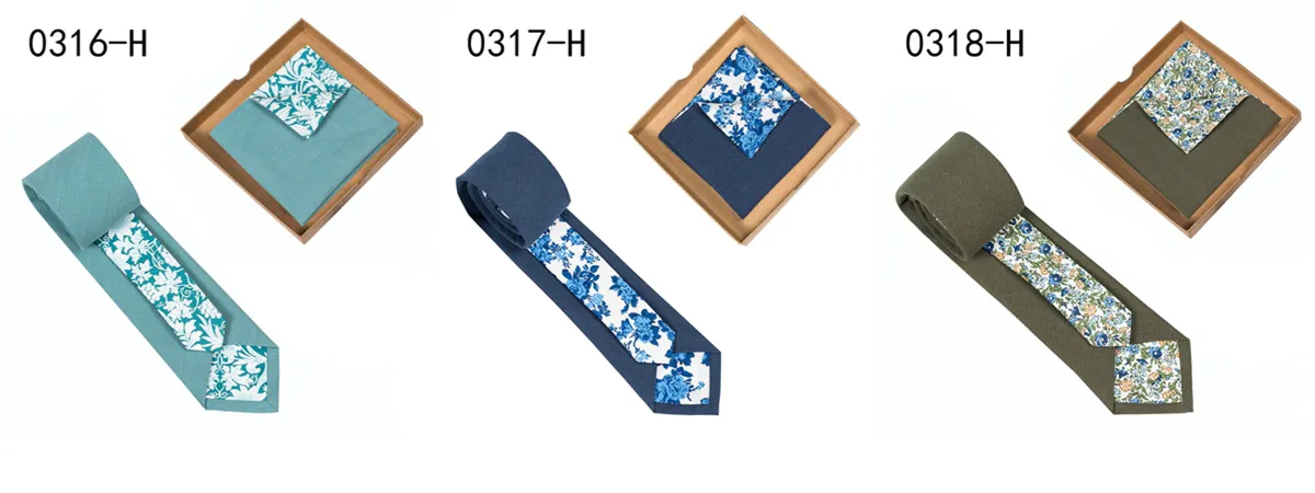 TONIVANI-06 Wholesale Shengzhou China Mens Printed Cotton Neckties And Pocket Square Sets Male Colorful Floral Ties