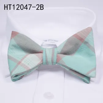 Plaid cotton business bow ties men quality