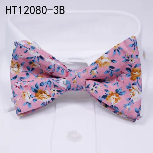Cotton flowers bow tie men handmade for grooms