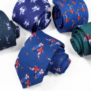 Wholesale cotton printed mens novelty luxury sports neckties