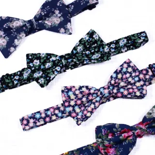 Cotton flower boy bow ties wedding casual pre tied bow