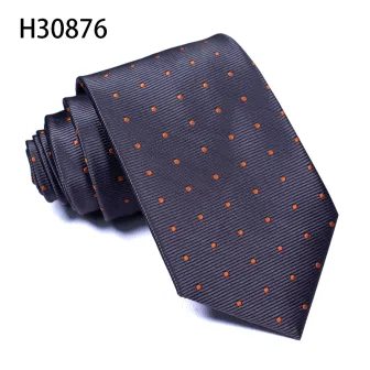 Classic polyester gray and green dots skinny ties business