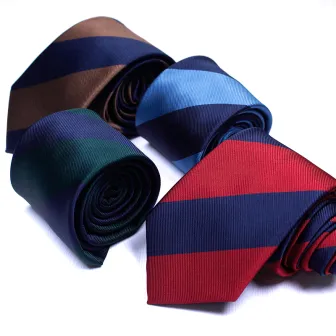 Young Men Wholesale Design Stripe Polyester Tie Mens Necktie
