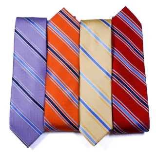 Polyester stripe business cheap unique skinny neckties