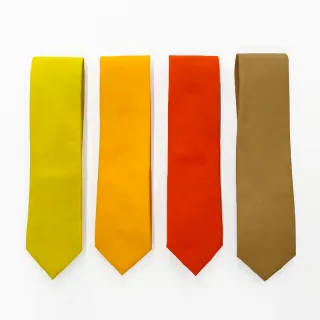 Cotton plain mens neckties yellow light color casual tie
