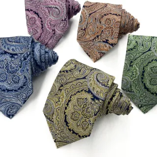 Polyester woven black and purple paisley tie business style