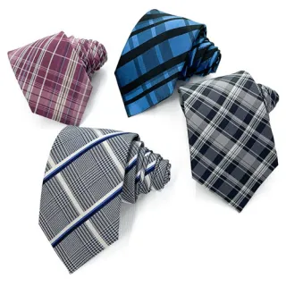Custom polyester business plaid mens neckties fashion lastest designs tie