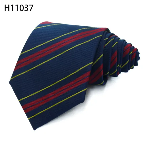 Polyester school stripe tie uniform style education neckties