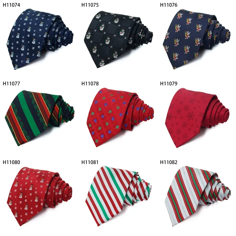 Polyester christmas men necktie custom best gift tie