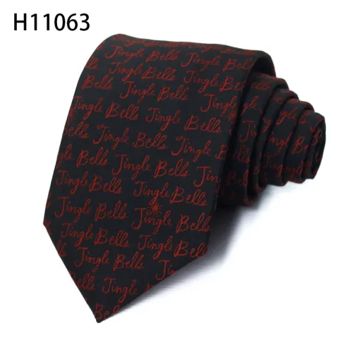 Polyester christmas men necktie custom best gift tie