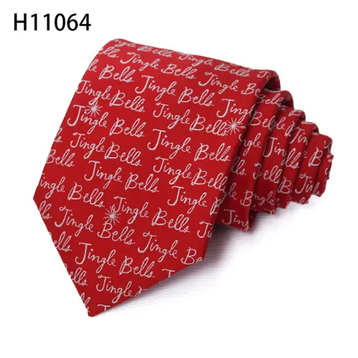 Polyester christmas men necktie custom best gift tie