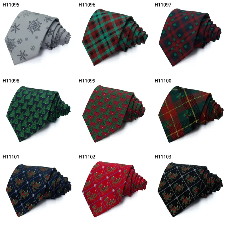 Polyester christmas men necktie custom best gift tie