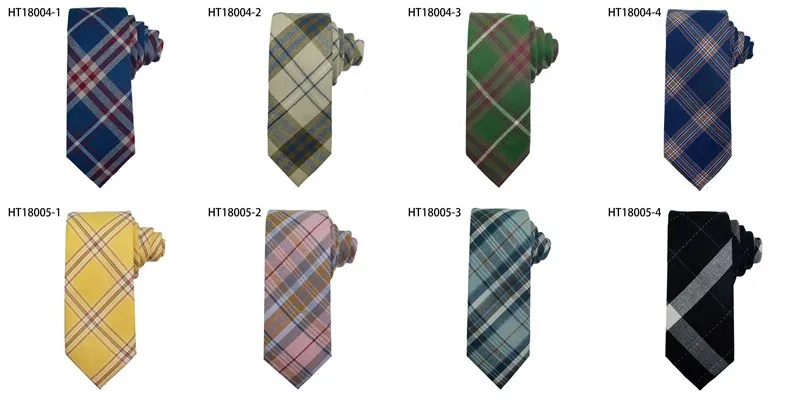 Cotton plaid fashion custom business casual ties for men