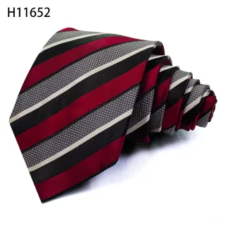 Custom Silk Skinny Neckties Woven Stripe Cravat Business Tie
