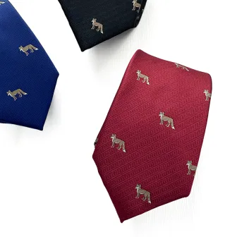 Polyester fox animal skinny neckties high quality fashion