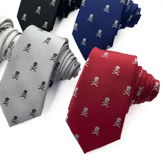 Skull Design Halloween Mens Fashion Polyester Neckties