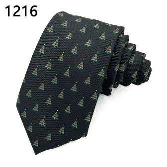 Srtipe red and green snow flowers neckties woven polyester