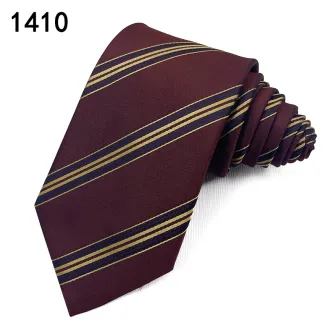 Red stripe silk woven jacquard neckties business dots design