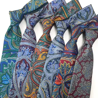 Polyester printed paisley mens neckties