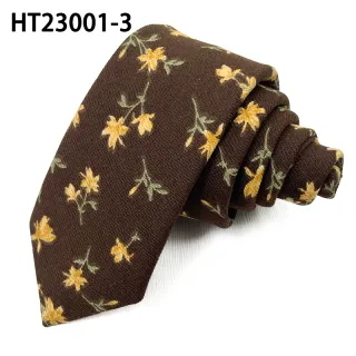 Custom brown cotton skinny mens tie fashion