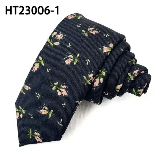 Navy cotton flowers fashion tie for men
