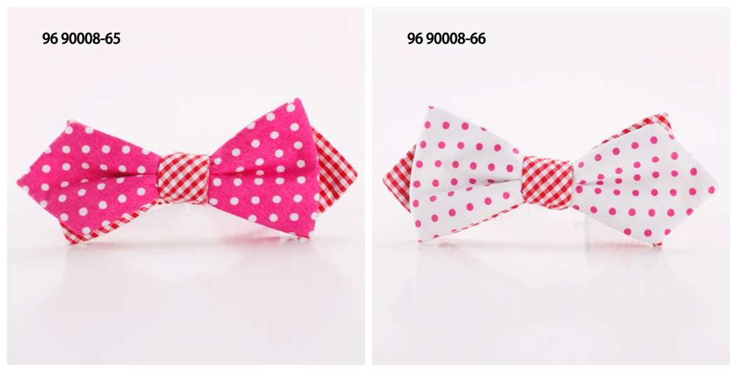 Cotton dot and stripe wedding bow ties with pointed ends