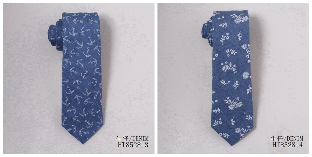 Custom plain color and flowers student necktie