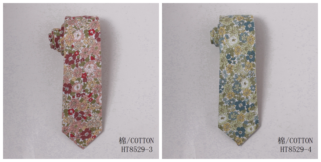 Custom plain color and flowers student necktie