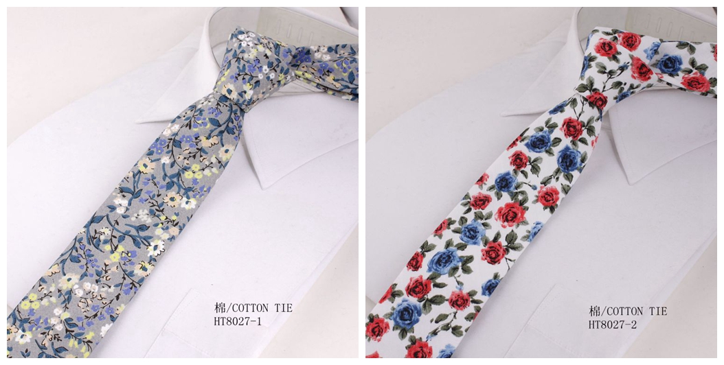 Skinny cotton best wedding ties for groom flower tie