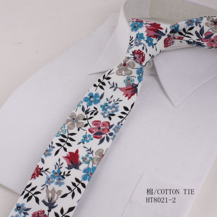 Skinny cotton best wedding ties for groom flower tie