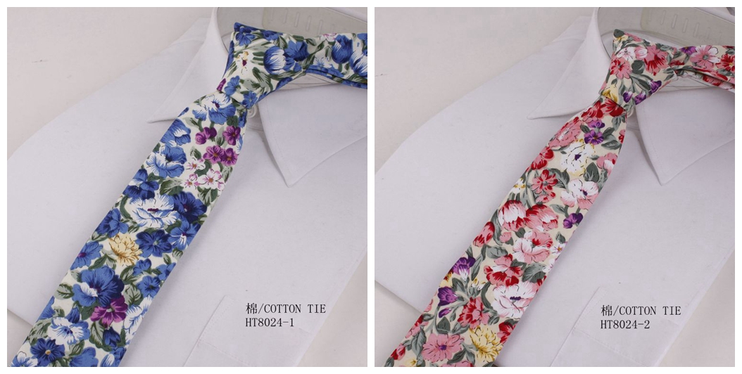 Skinny cotton best wedding ties for groom flower tie