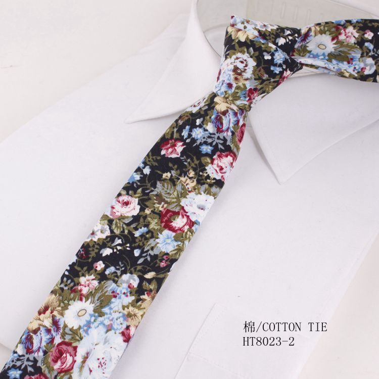 Skinny cotton best wedding ties for groom flower tie