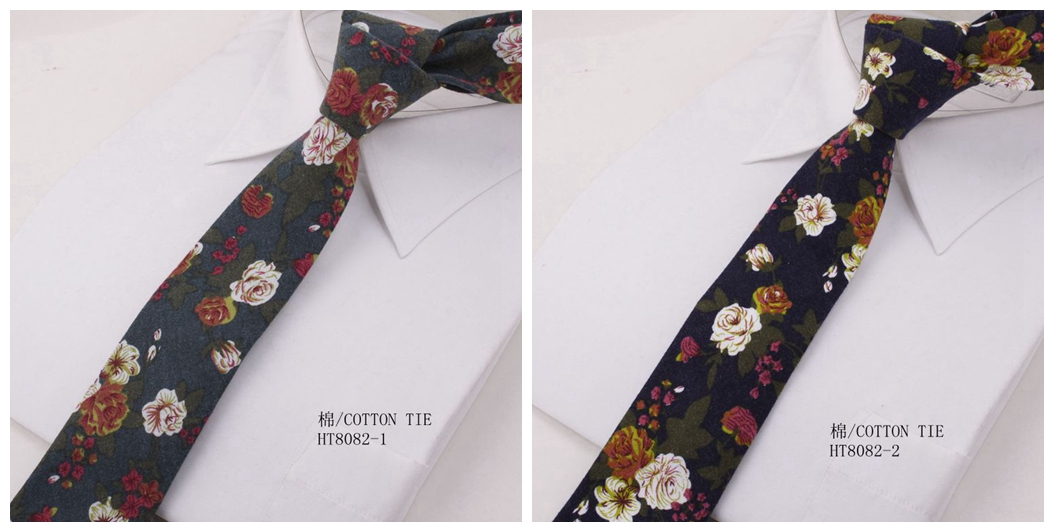 Custom bespoke cotton printed flowers wedding ties