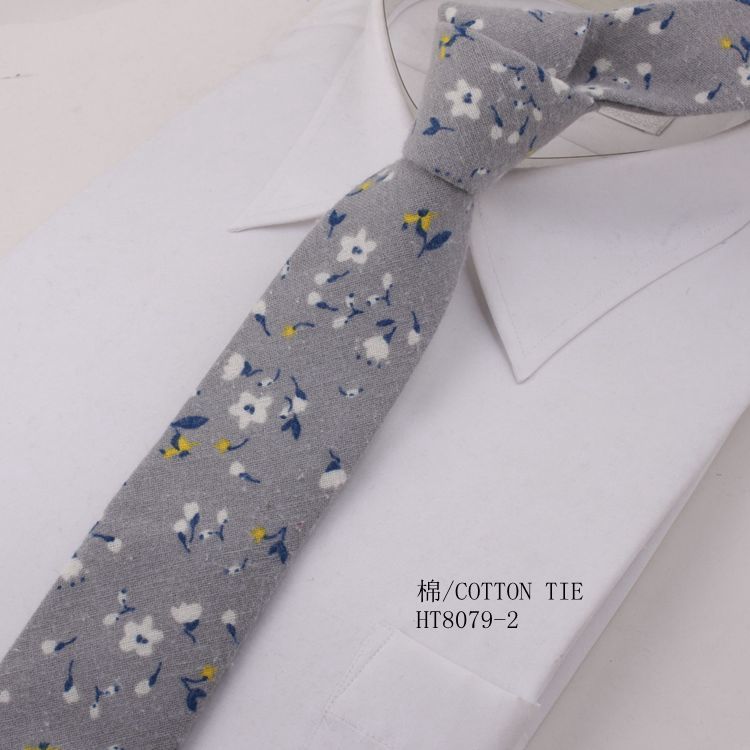 Custom bespoke cotton printed flowers wedding ties