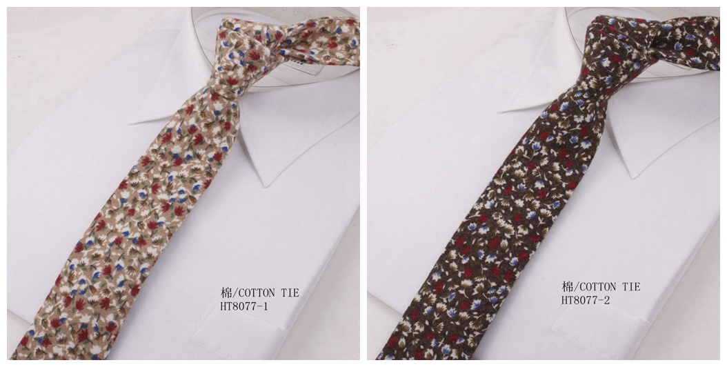 Custom bespoke cotton printed flowers wedding ties