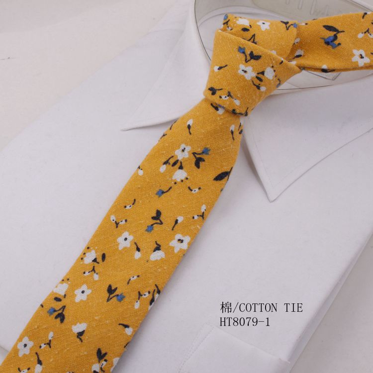 Custom bespoke cotton printed flowers wedding ties