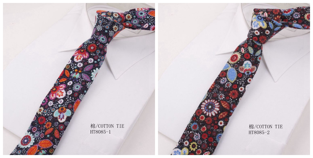 Custom bespoke cotton printed flowers wedding ties