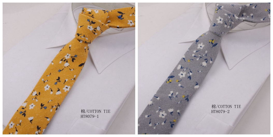 Custom bespoke cotton printed flowers wedding ties