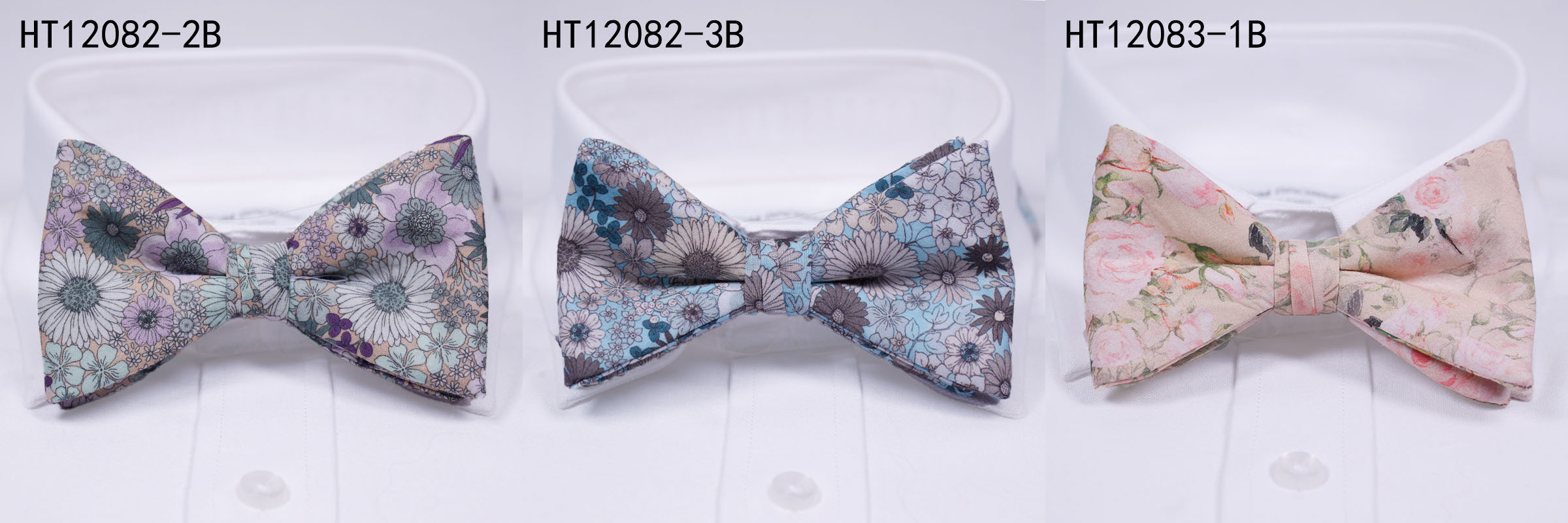 Cotton flowers bow tie men handmade for grooms