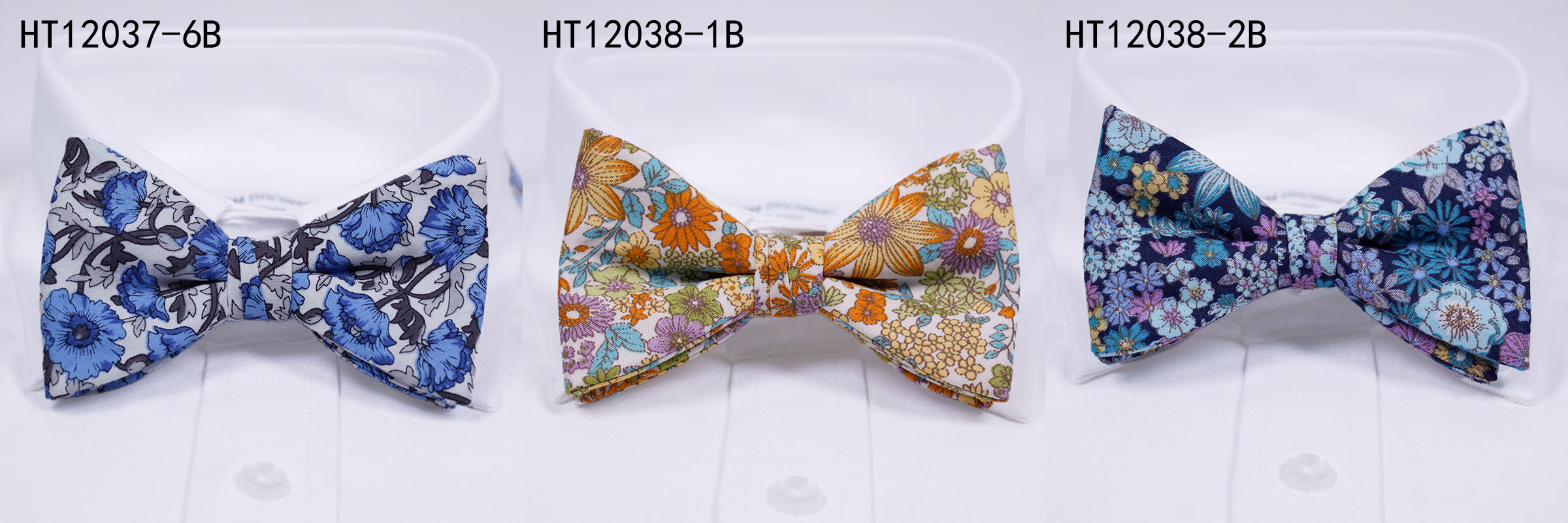 Cotton flowers bow tie men handmade for grooms