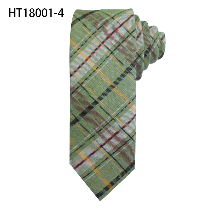 Cotton plaid fashion custom business casual ties for men