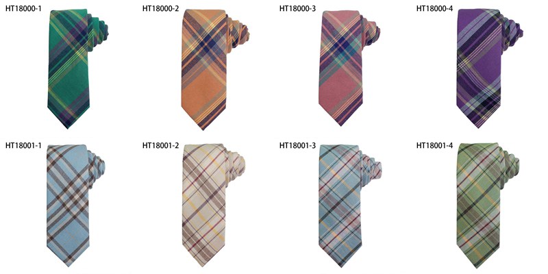 Cotton plaid fashion custom business casual ties for men