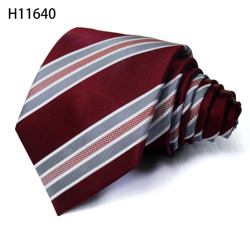 Red Mens Business Stripe Neckties Wedding Party Custom Tie