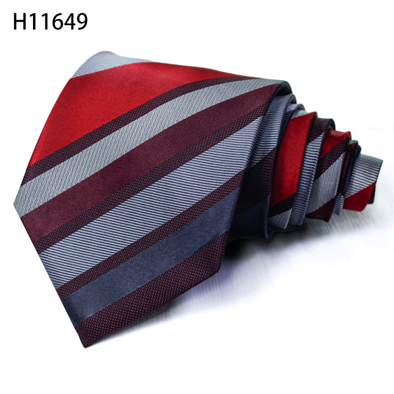 Custom Silk Skinny Neckties Woven Stripe Cravat Business Tie