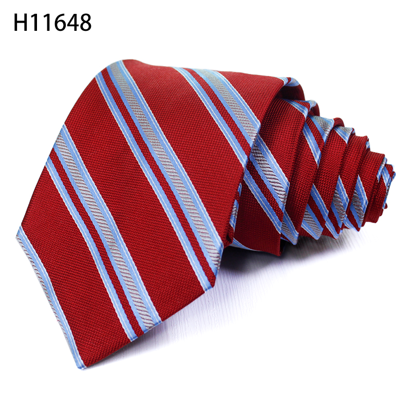 Custom Silk Skinny Neckties Woven Stripe Cravat Business Tie