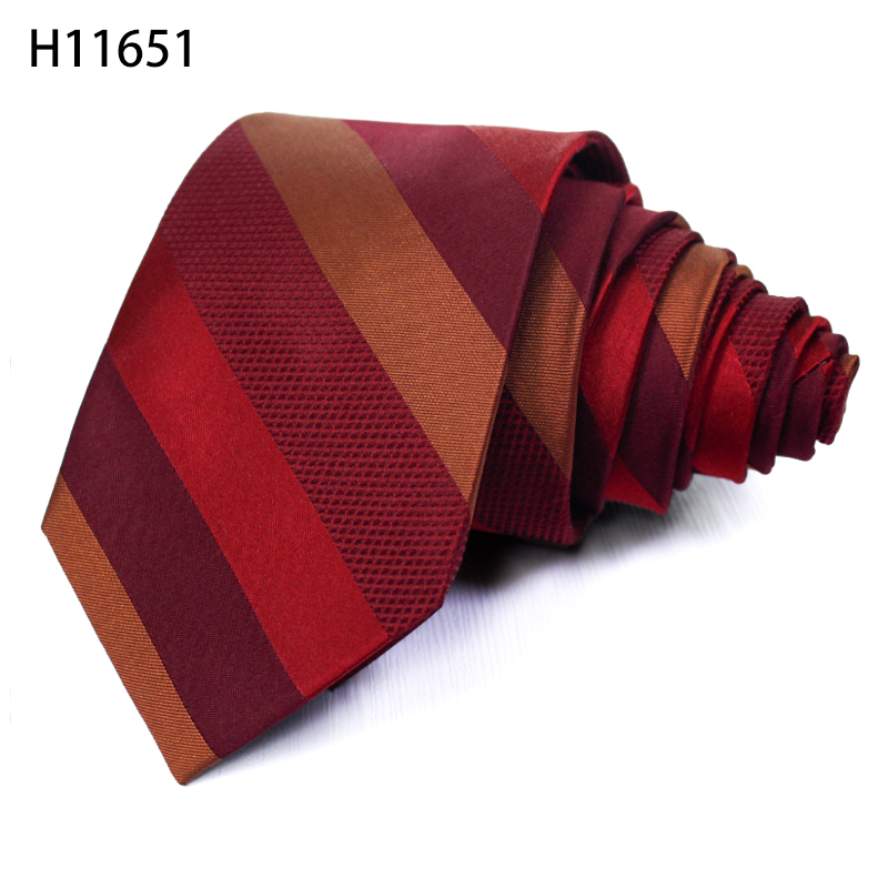 Custom Silk Skinny Neckties Woven Stripe Cravat Business Tie